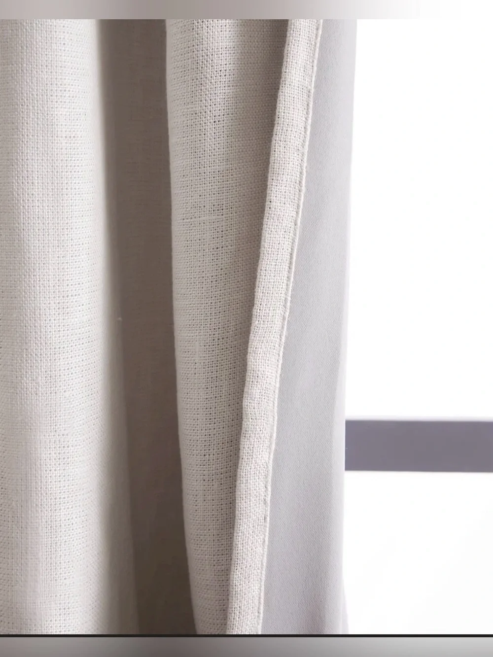 Quince Heavyweight European Linen Room Darkening Curtain - size: 48 x 84 - white